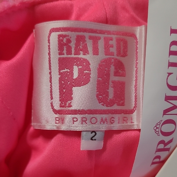 PromGirl One-Shoulder Neon Sequin Long Prom Dress Size 2 - Picture 11 of 15